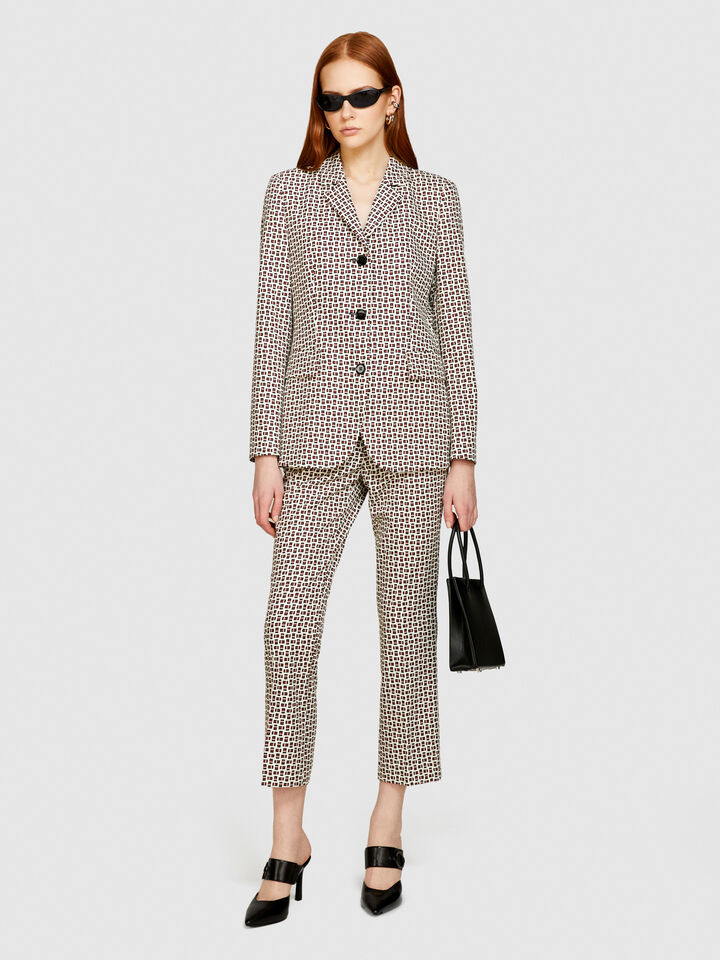 Printed slim fit blazer - women's jackets - Multi-color | Sisley image number 1